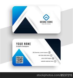 blue modern blue business card design template