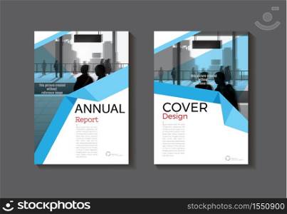 blue modern book cover design abstract Brochure cover template,annual report, magazine and flyer layout Vector a4