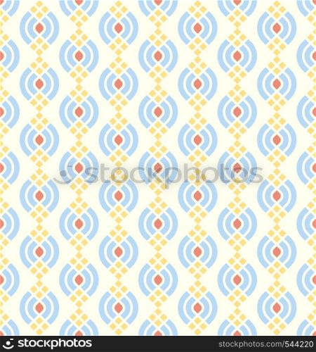 Blue Modern lotus shape seamless pattern on pastel background. Abstract pattern for graphic design and vintage style.