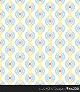 Blue Modern lotus shape seamless pattern on pastel background. Abstract pattern for graphic design and vintage style.