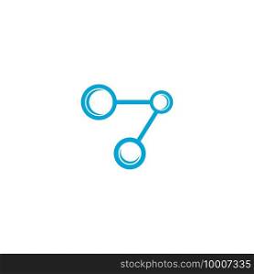 blue molecule logo vector icon illustration design 