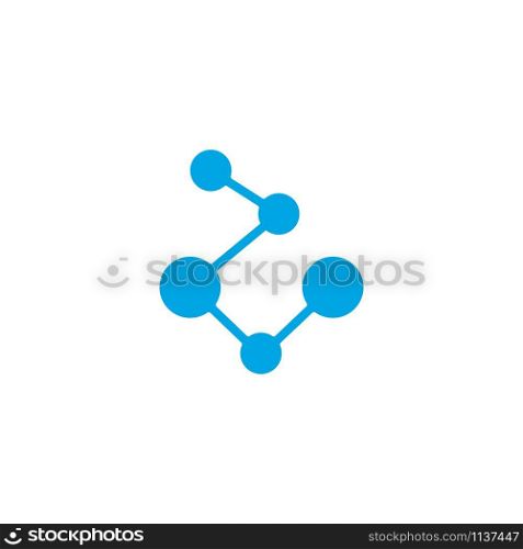 blue molecule logo vector icon illustration design