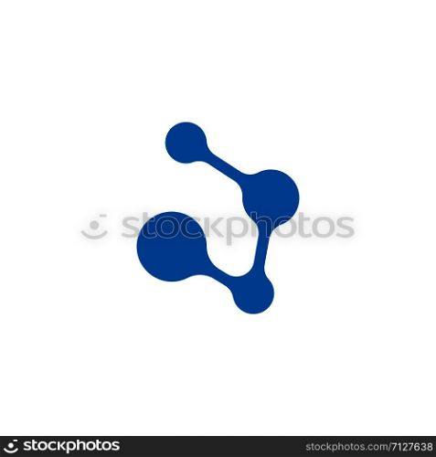blue molecule logo vector icon illustration design