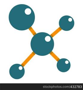 Blue molecule structure icon flat isolated on white background vector illustration. Blue molecule structure icon isolated