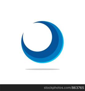Blue Moon Swoosh Logo Template Illustration Design. Vector EPS 10.