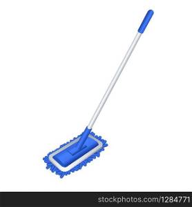 Blue mop icon. Cartoon of blue mop vector icon for web design isolated on white background. Blue mop icon, cartoon style