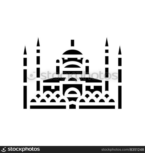 blue mosque glyph icon vector. blue mosque sign. isolated symbol illustration. blue mosque glyph icon vector illustration