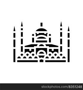 blue mosque glyph icon vector. blue mosque sign. isolated symbol illustration. blue mosque glyph icon vector illustration