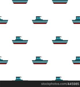 Blue motorboat pattern seamless background in flat style repeat vector illustration. Blue motorboat pattern seamless