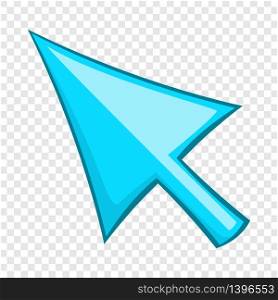 Blue mouse arrow icon. Cartoon illustration of arrow vector icon for web design. Blue mouse arrow icon, cartoon style
