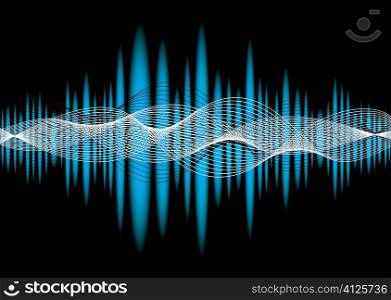 Blue music equalizer abstract background with wave effect