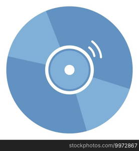 Blue music record, illustration, vector on white background.