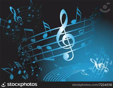 Blue music theme - abstract musical background