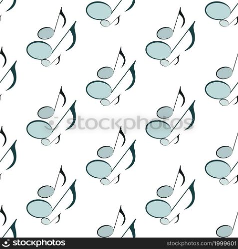 Blue musical notes on a white background.Abstract music seamless pattern background.Musical background for your design. Vector illustration. EPS10