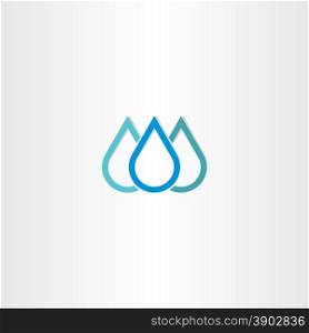 blue natural drop of water icon element design