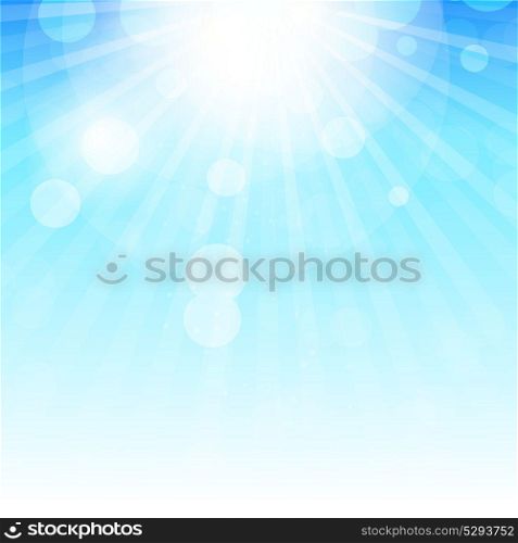 Blue Natural Sunny Background Vector Illustration. EPS10. Natural Sunny Background Vector Illustration