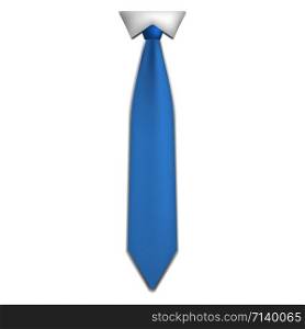 Blue necktie icon. Realistic illustration of blue necktie vector icon for web design isolated on white background. Blue necktie icon, realistic style