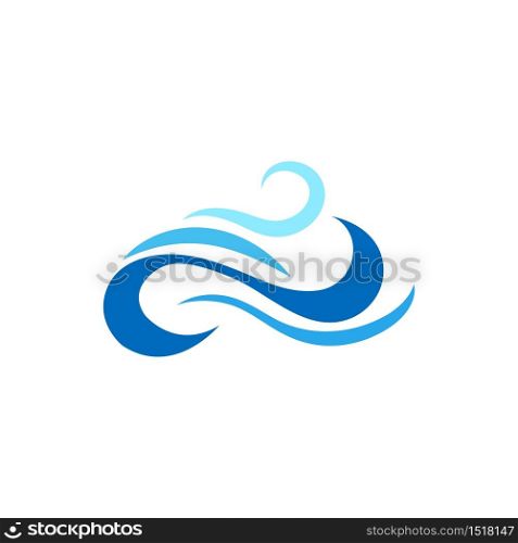 Blue ocean sea wave object flat icon vector isolated on white background