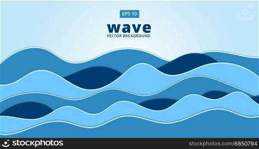 blue ocean sea wave vector background illustration