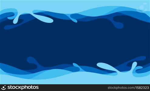 Blue ocean wave water splash concept vector abstract background