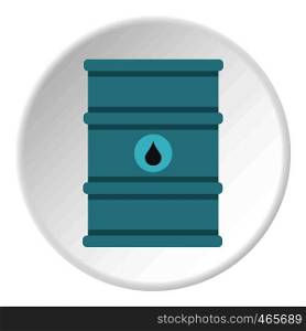 Blue oil barrel icon in flat circle isolated on white background vector illustration for web. Blue oil barrel icon circle