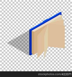 Blue open book isometric icon 3d on a transparent background vector illustration. Blue open book isometric icon