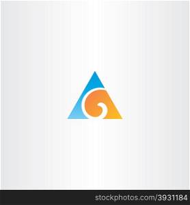 blue orange logo letter g triangle icon vector symbol