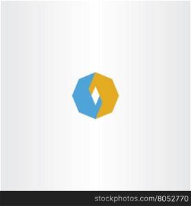 blue orange octagon logo icon vector abstract design