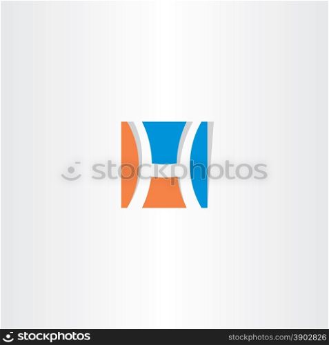 blue orange square logo letter h icon symbol
