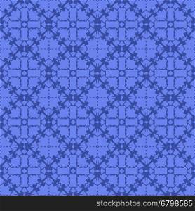 Blue Ornamental Seamless Line Pattern. Endless Texture. Oriental Geometric Ornament. Blue Ornamental Seamless Line Pattern
