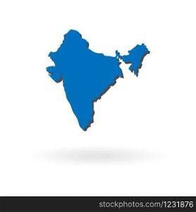 blue outline map of India on a white background