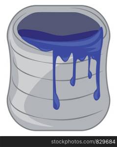 Blue paint can vector or color illustration