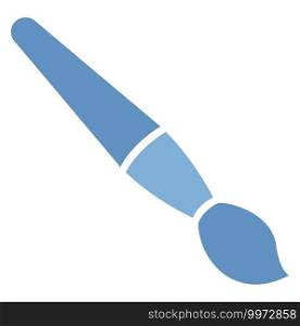 Blue painting brush, illustration, vector on white background.
