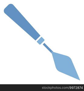 Blue painting spatula, illustration, vector on white background.