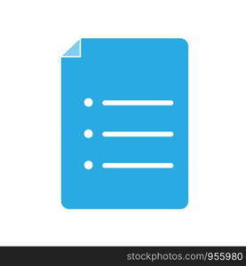 blue paper icon on white background. flat style. forms icon for your web site design, logo, app, UI. file web symbol paper sign.