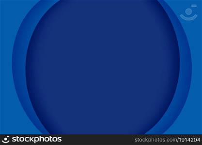 Blue paper layer abstract background. Paper cut layered circle with space for text.
