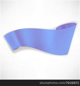 Blue Paper Scroll Isolated on White Background. Paper Ribbon. Blue Paper Banner.. Paper Scroll