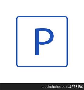 Blue parking sign. Road traffic. Regulation icon. Public information. Isolated object. Vector illustration. Stock image. EPS 10.. Blue parking sign. Road traffic. Regulation icon. Public information. Isolated object. Vector illustration. Stock image.