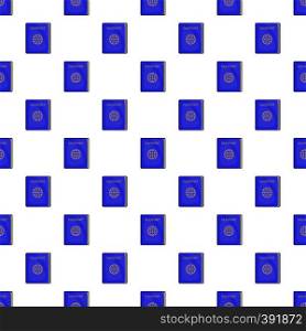 Blue passport pattern. Cartoon illustration of blue passport vector pattern for web. Blue passport pattern, cartoon style