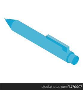 Blue pen icon. Isometric of blue pen vector icon for web design isolated on white background. Blue pen icon, isometric style