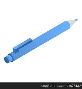 Blue pen icon. Isometric of blue pen vector icon for web design isolated on white background. Blue pen icon, isometric style