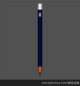 Blue pencil icon. Realistic illustration of blue pencil vector icon for web design. Blue pencil icon, realistic style