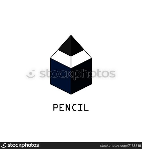 Blue Pencil logo. Pencil logo isolated. Pencil in isometric design. Eps10. Blue Pencil logo. Pencil logo isolated. Pencil in isometric design