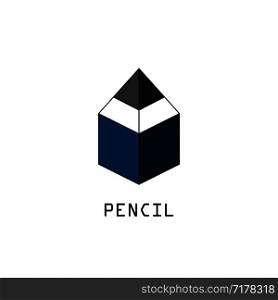 Blue Pencil logo. Pencil logo isolated. Pencil in isometric design. Eps10. Blue Pencil logo. Pencil logo isolated. Pencil in isometric design
