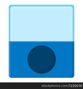 Blue pencil sharpener isolated on white background. Cartoon style. Vector illustration for any design.