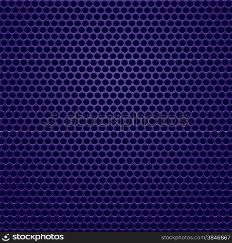 Blue Perforated Background. Blue Iron Background witn Circle Holes.. Perforated Background