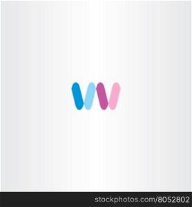 blue pink letter w logo sign vector