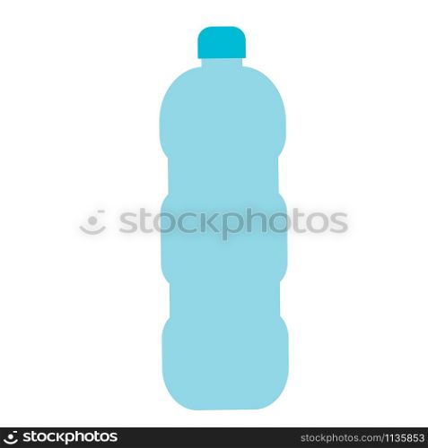 Blue plastic bottle icon in flat design. Isolated on white background. Recycle plastic.Vector illustration.. Blue plastic bottle icon in flat design. Isolated on white background.