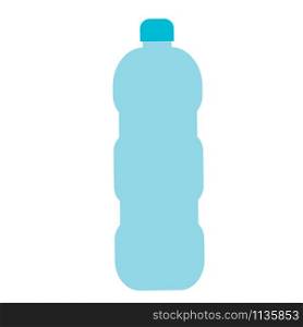 Blue plastic bottle icon in flat design. Isolated on white background. Recycle plastic.Vector illustration.. Blue plastic bottle icon in flat design. Isolated on white background.