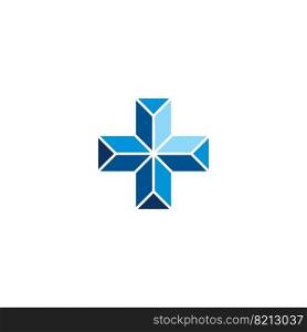 blue plus symbol vector logo icon design